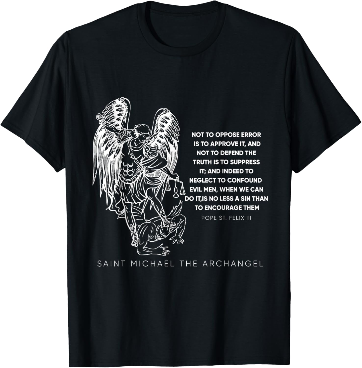 Religious Saint Michael Warrior Defender Illustration Apparel | Perfect Gift Idea
