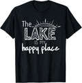 The Lake is my Happy Place Hand Drawn Lake Life Apparel | Top Conversion Title | Daily Wear Essential