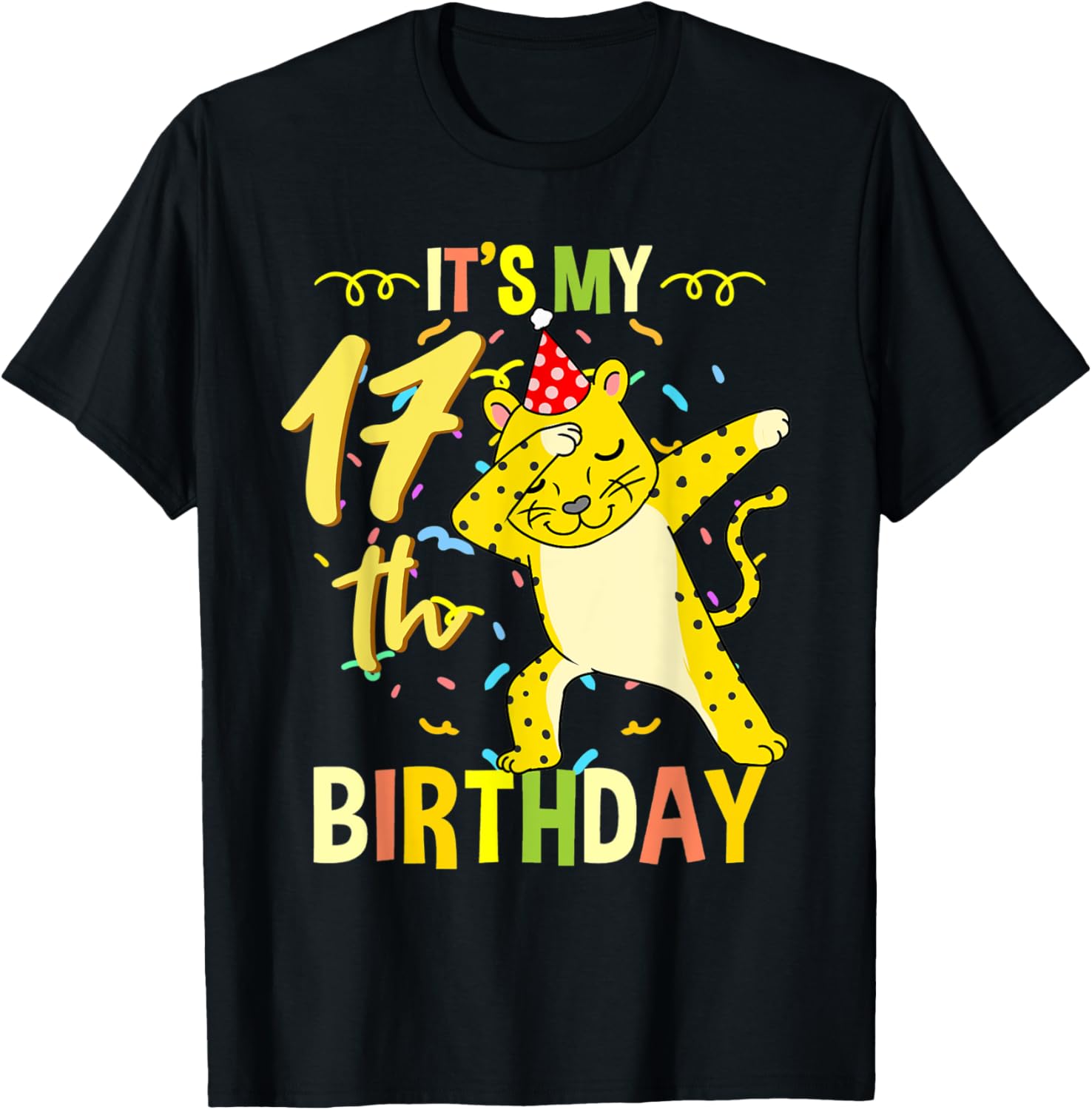 Its My 17th Birthday Dabbing Cheetah Apparel Premium Print US Top Pick