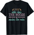 Womens She Who Has the Booze Makes the Rules Funny Bartender Apparel | High Search Volume | Comfort Daily Wear