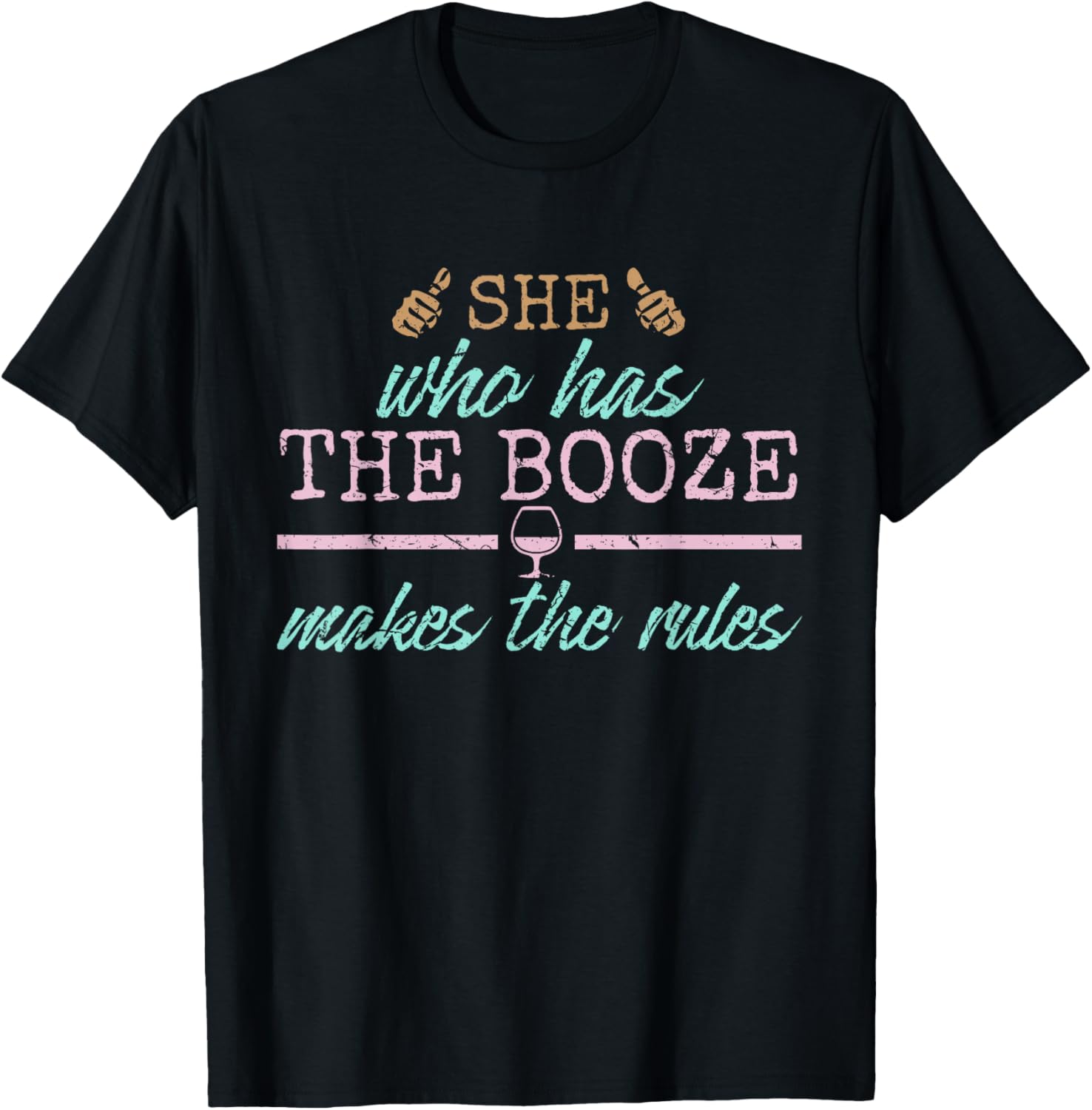 Womens She Who Has the Booze Makes the Rules Funny Bartender Apparel | High Search Volume | Comfort Daily Wear