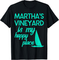 Marthas Vineyard is My Happy Place Souvenir Sailboat Aqua Apparel | Premium Quality | Aesthetic Casual Look