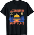 Lake Charlevoix Is My Happy Place Camping Sayings Camper Apparel | US Viral Pick | Top Rated Comfort