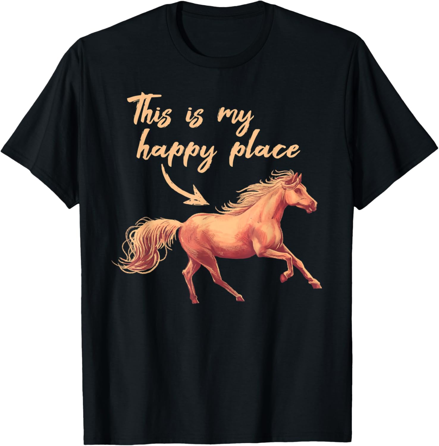 This Is My Happy Place - Horse Gift for Equestrian Apparel | Premium Quality | Aesthetic Casual Look