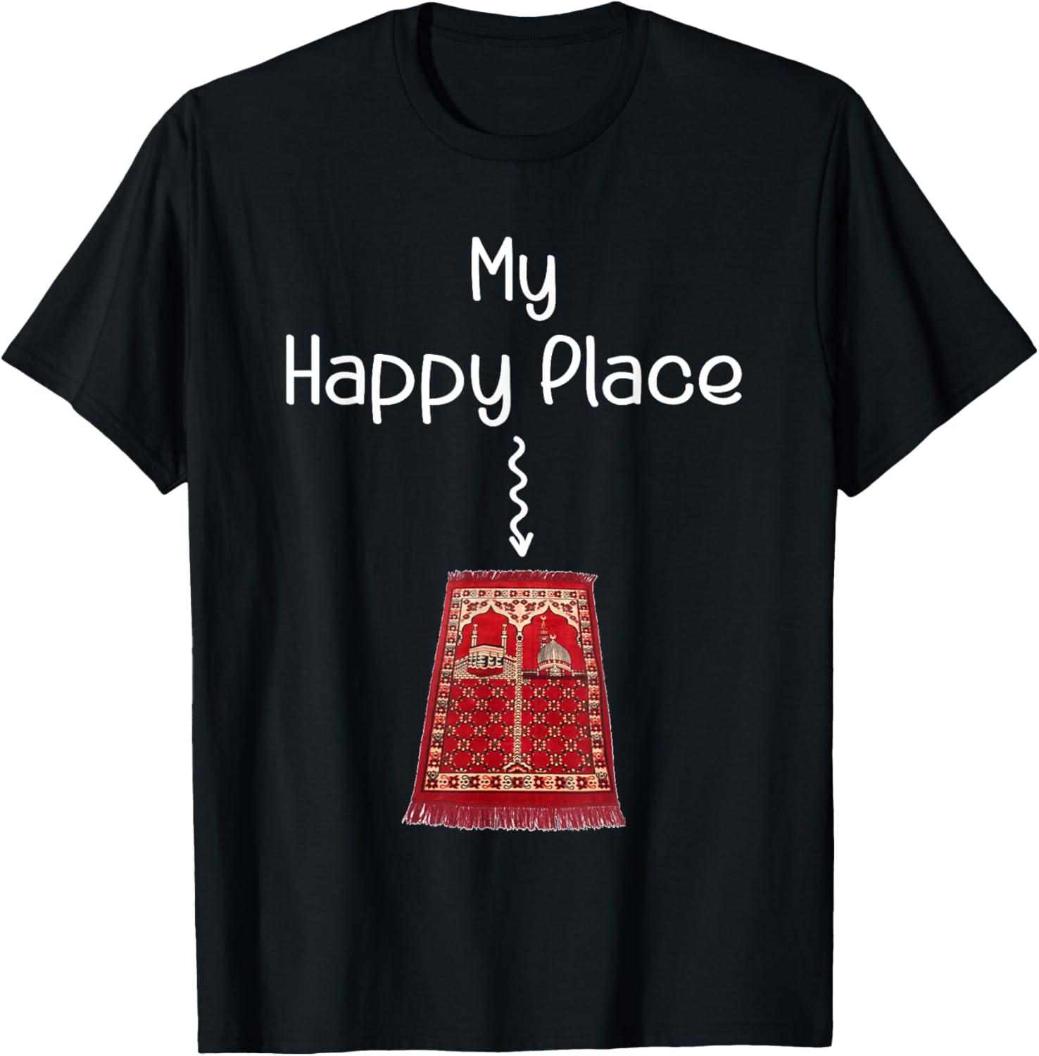 Kaaba Muslim Islam Mosque Masjid My Happy Place Prayer Rug Apparel | Google Shopping Optimized | Customer Favorite