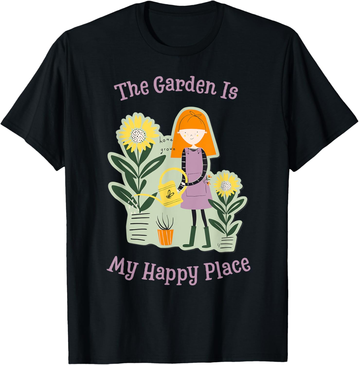 The Garden Is My Happy Place Kids Funny Gardening Mom Woman Apparel | Premium Quality | Customer Favorite