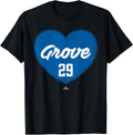 Distressed Heart Michael Grove Los Angeles Baseball MLBPA Apparel | Trending 2025