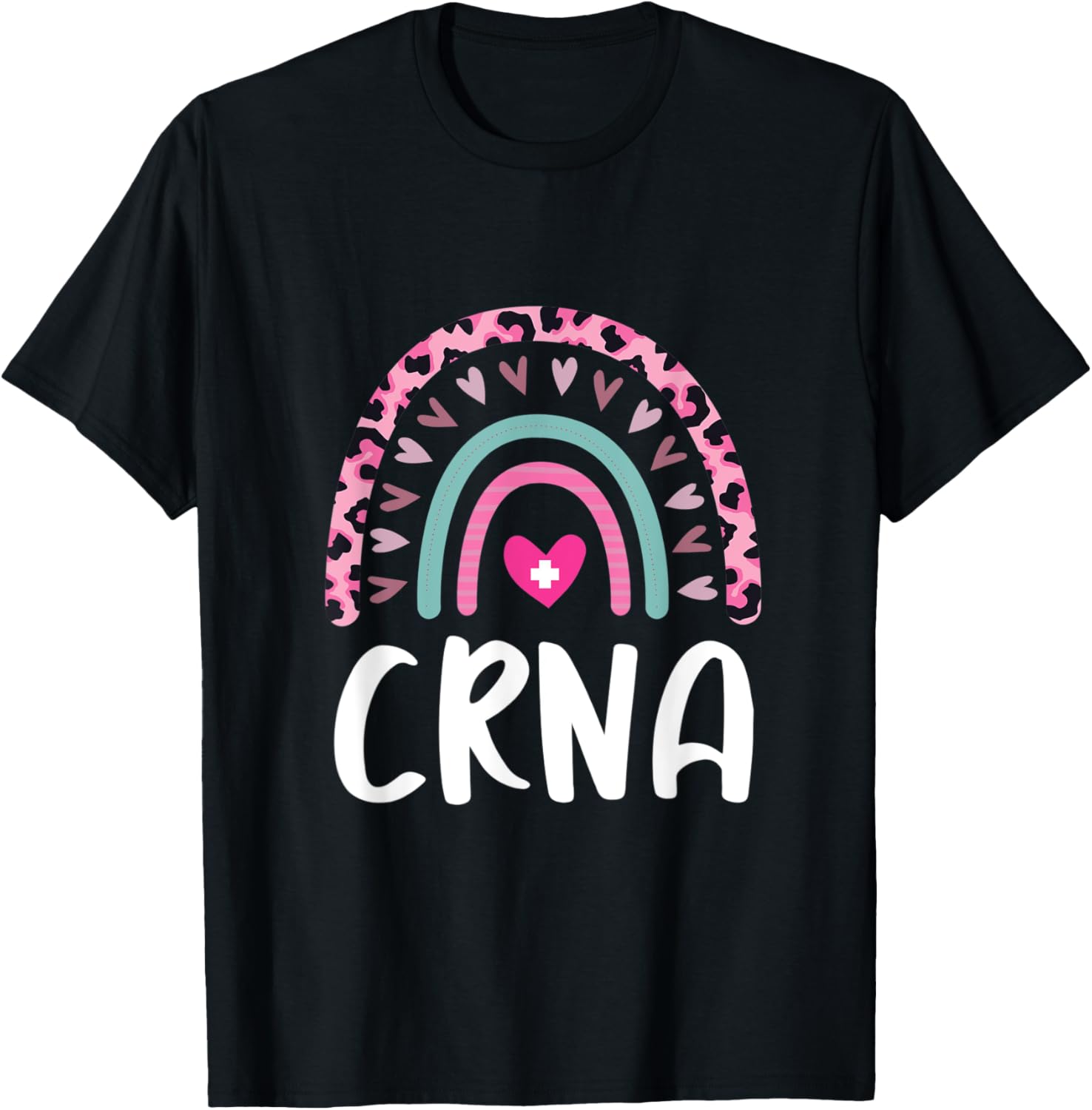 Nurse Anesthetist CRNA Leopard Rainbow Heart Cheetah Print Apparel Comfort Fit US Top Pick