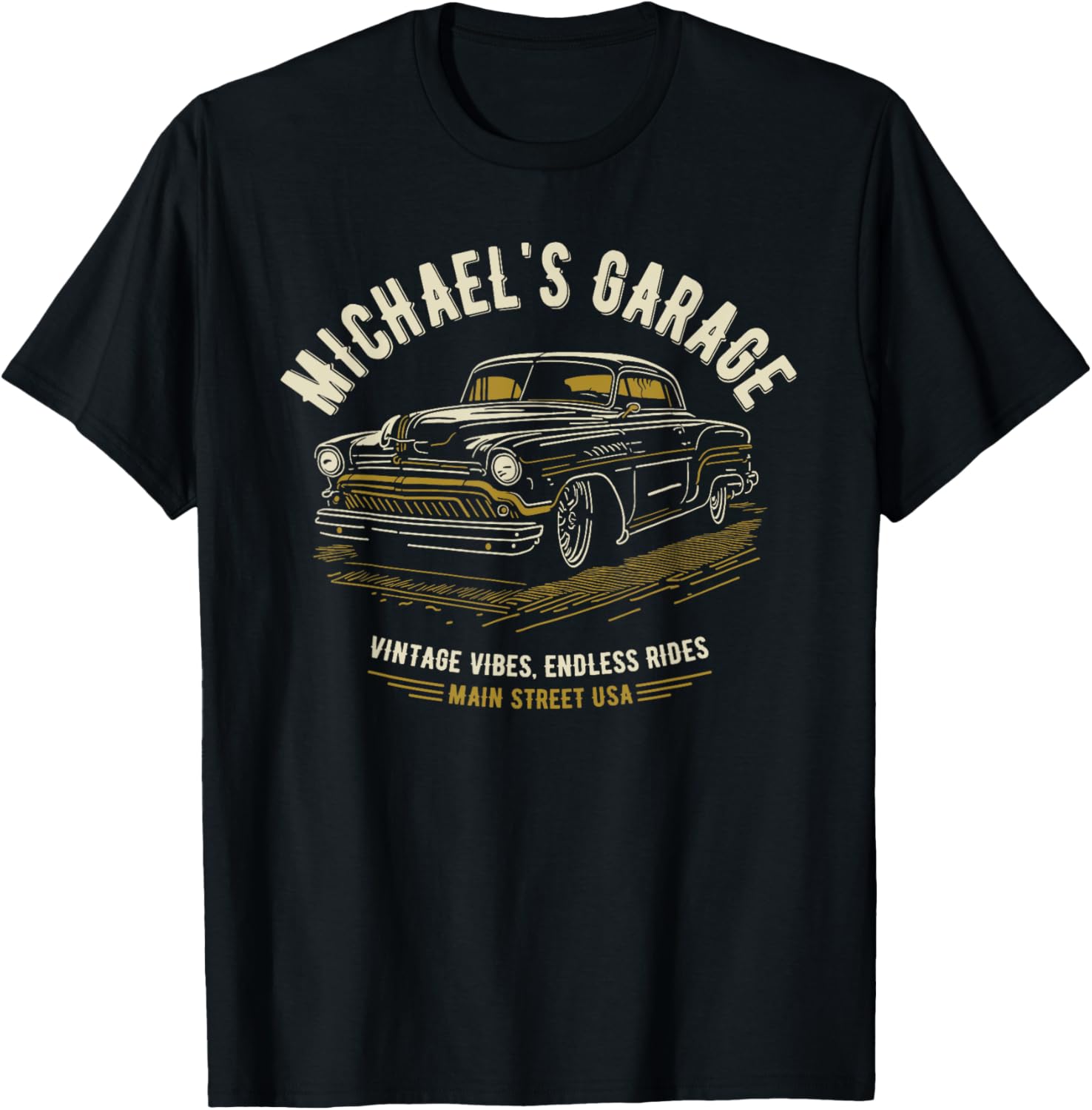 Michael's Garage Hotrod Classic Car Design for Name Michael Apparel | Premium Quality