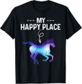 My Happy Place Horseback Riding Horse Equestrian Lovers Apparel | US Viral Pick | Aesthetic Casual Look