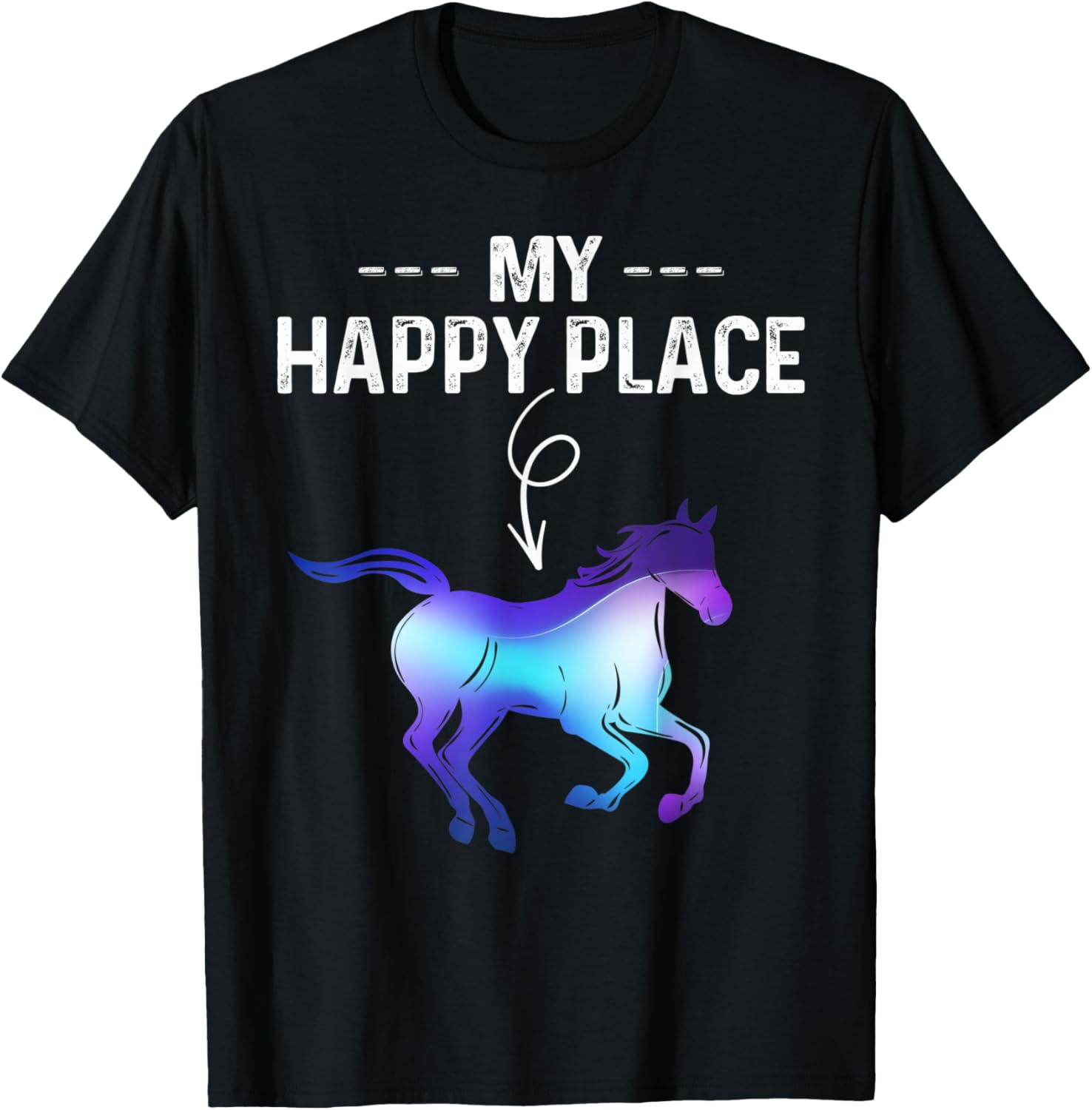 My Happy Place Horseback Riding Horse Equestrian Lovers Apparel | US Viral Pick | Aesthetic Casual Look