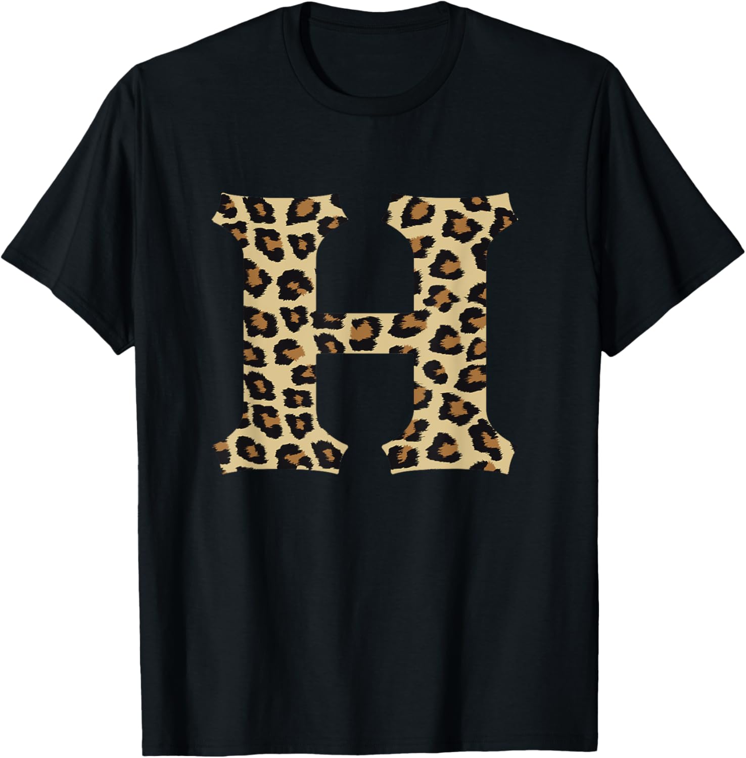 Leopard Cheetah Print Letter H Initial Rustic Monogram Gift Apparel Streetwear Style Gift Ready