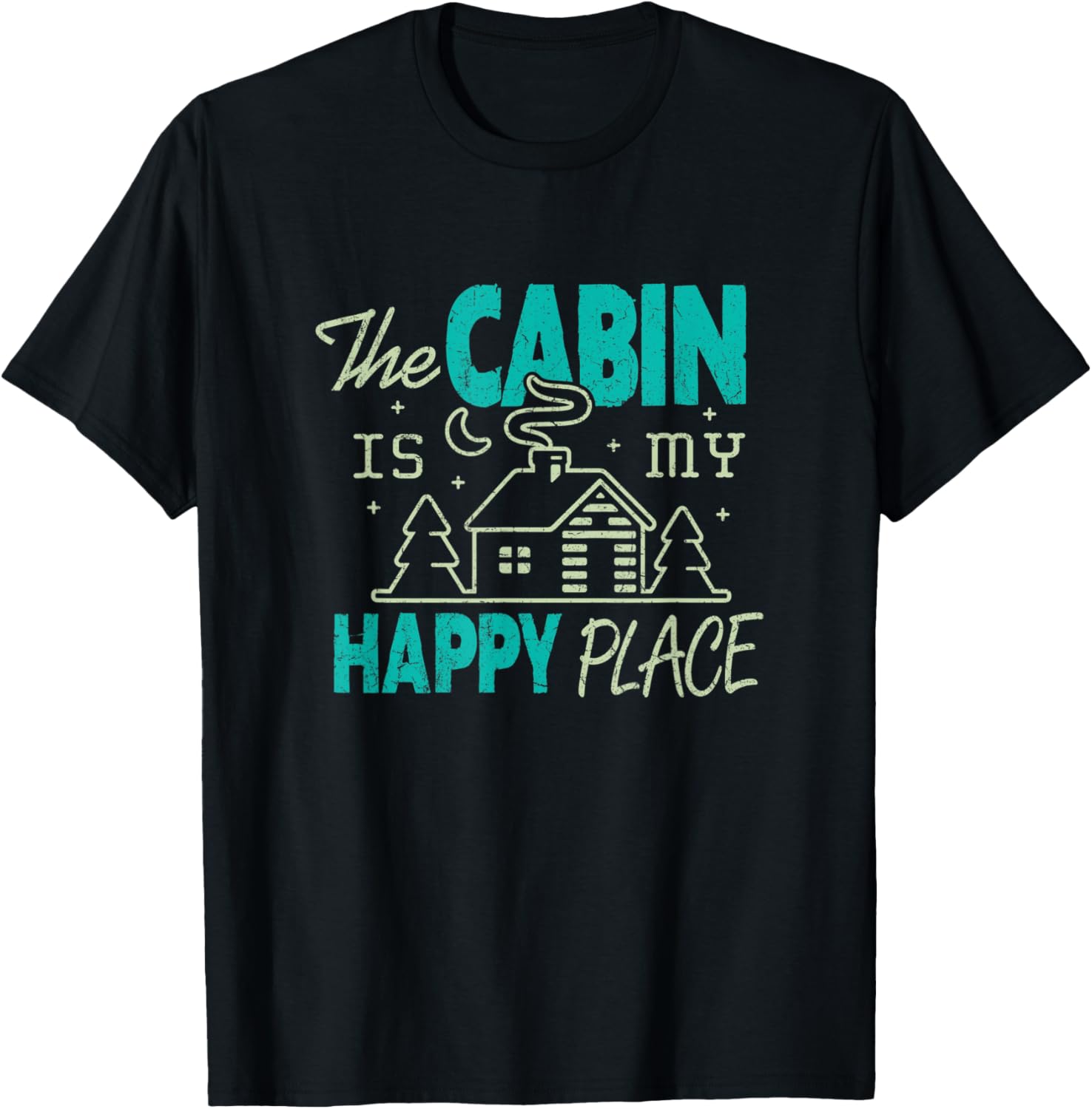 The Cabin Is My Happy Place Shirt Outdoor Camping Vacation T-Shirt | Google Shopping Optimized | Perfect Gift Choice