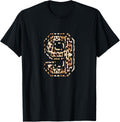 Cool Number 9 Game Football Leopard Cheetah Print T Shirt T Shirt Comfort Fit Fan Favorite