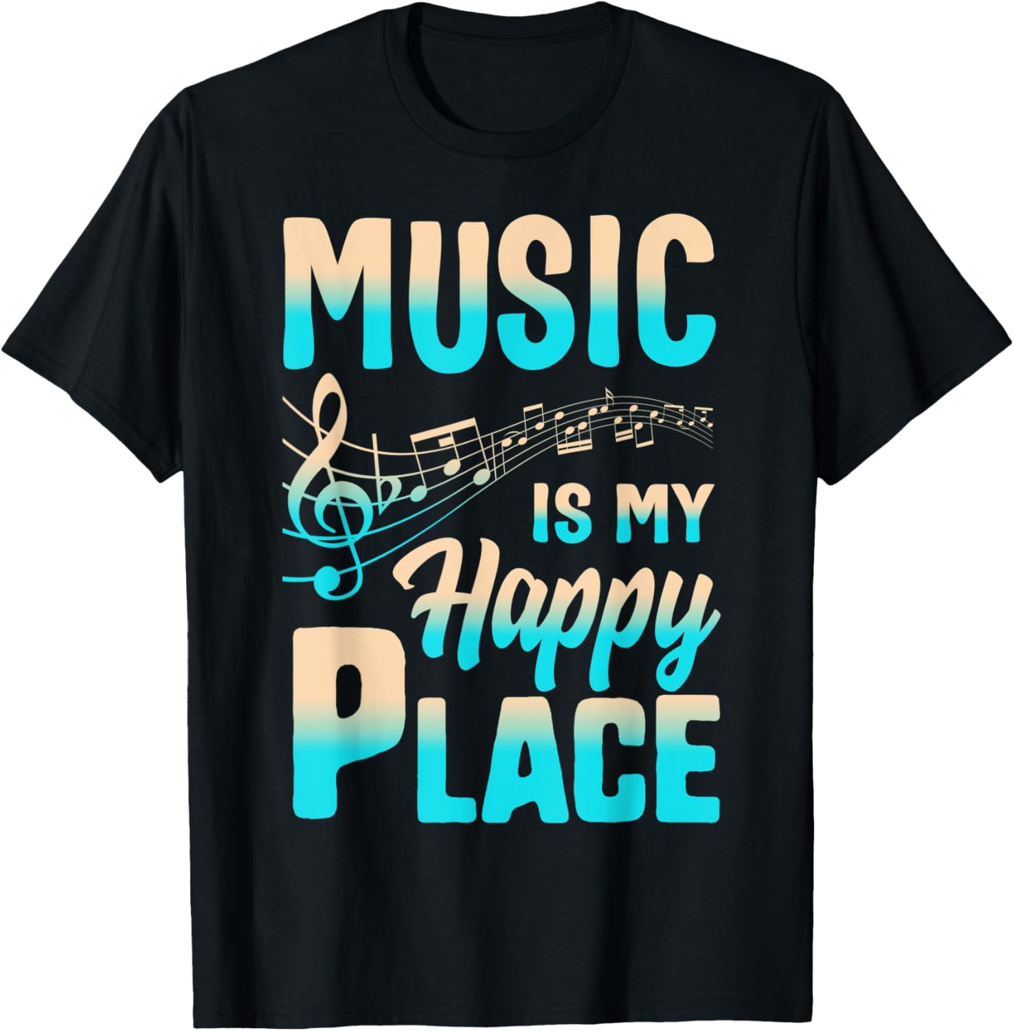 Music Is My Happiest Place Musician Jazz Music Teacher Gifts Men Women Kids Apparel | US Viral Pick | High CTR Boost