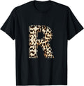 Cool Letter R Initial Name Leopard Cheetah Print Apparel Comfort Fit Everyday Wear