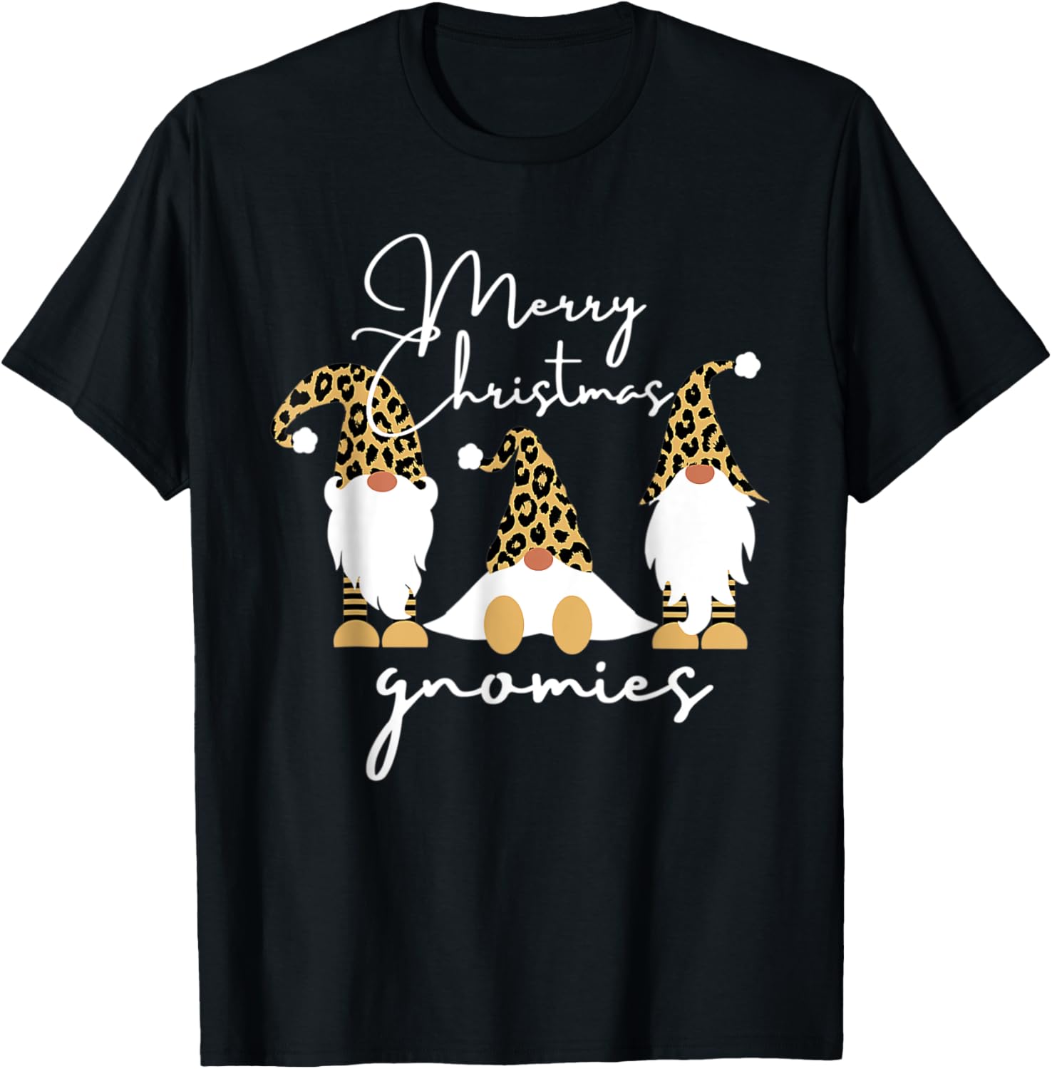 Merry Christmas Gnomies Fun Cute Gnome Cheetah Animal Print Apparel Viral TikTok Find Everyday Wear