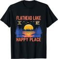 Flathead Lake Is My Happy Place Camping Sayings Camper Apparel | Top Conversion Title | Perfect Gift Choice