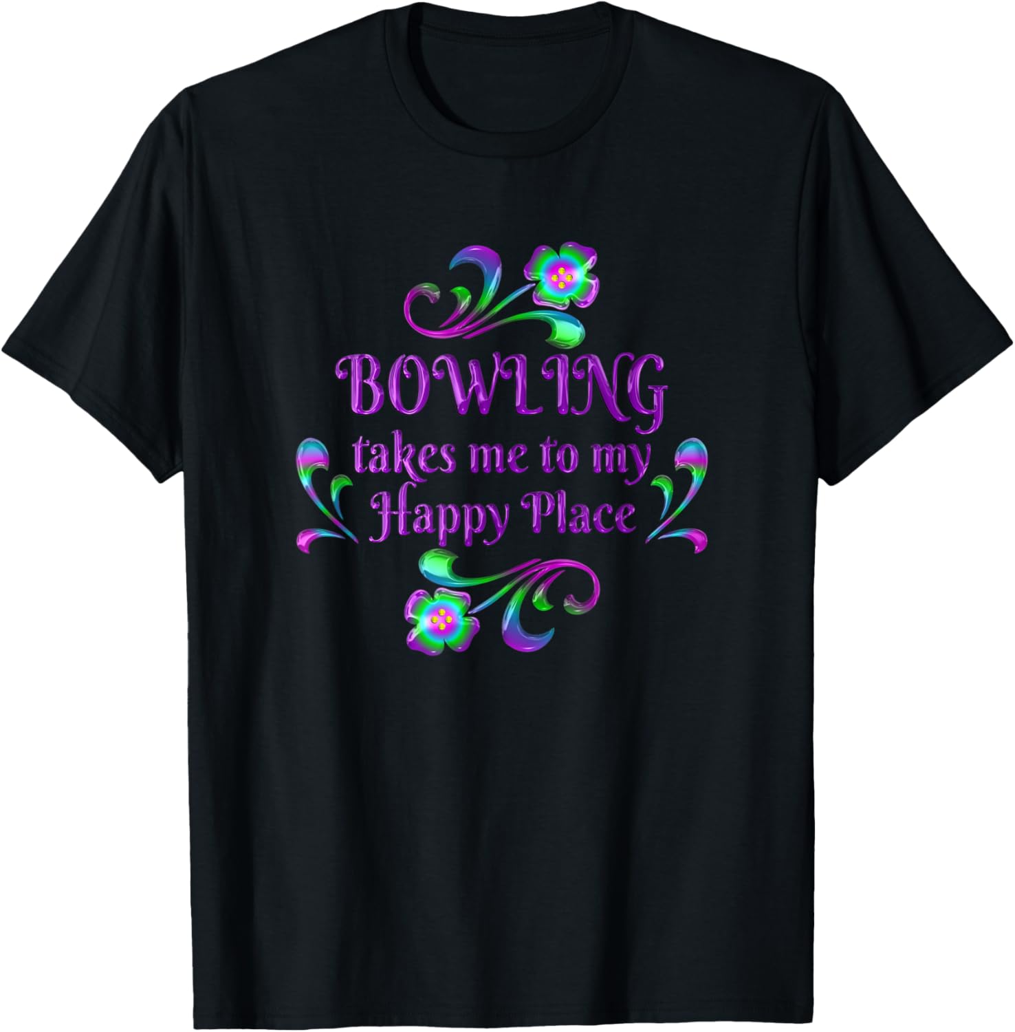 Bowling Happy Place Flowers Apparel | US Viral Pick | Top Rated Comfort