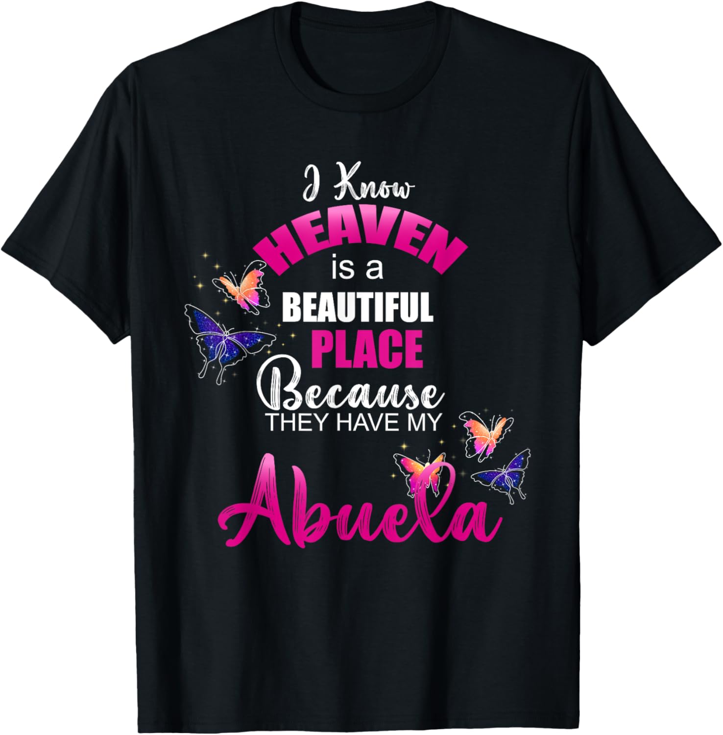 Heaven is Beautiful Place My ABUELA Angel Memorial Family Apparel | Trending 2025 | Aesthetic Casual Look