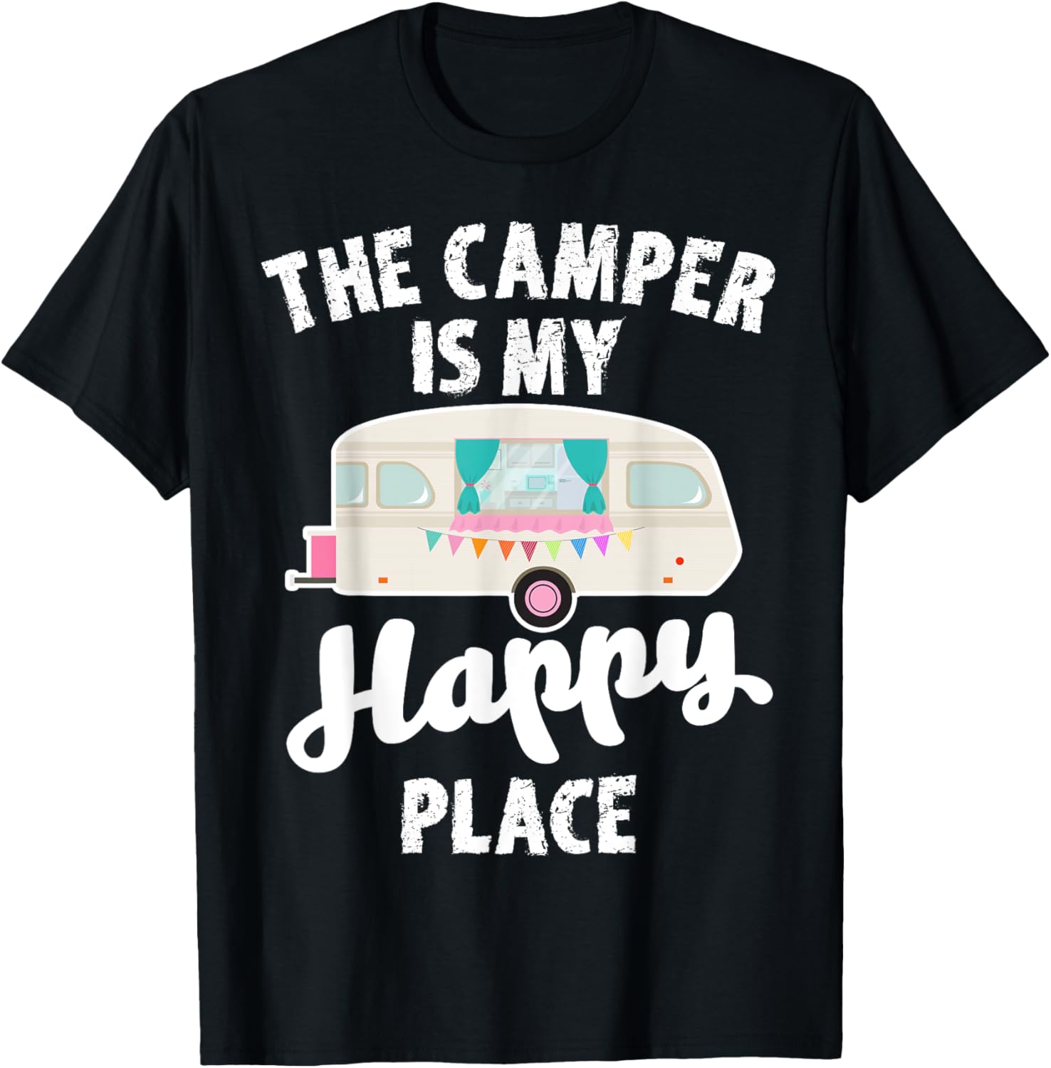 This Camper is My Happy Place Funny Camping T-Shirt Gift T-Shirt | Trending 2025 | Aesthetic Casual Look