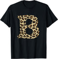 Leopard Cheetah Print Letter B Initial Rustic Monogram Gift Apparel Streetwear Style Everyday Wear