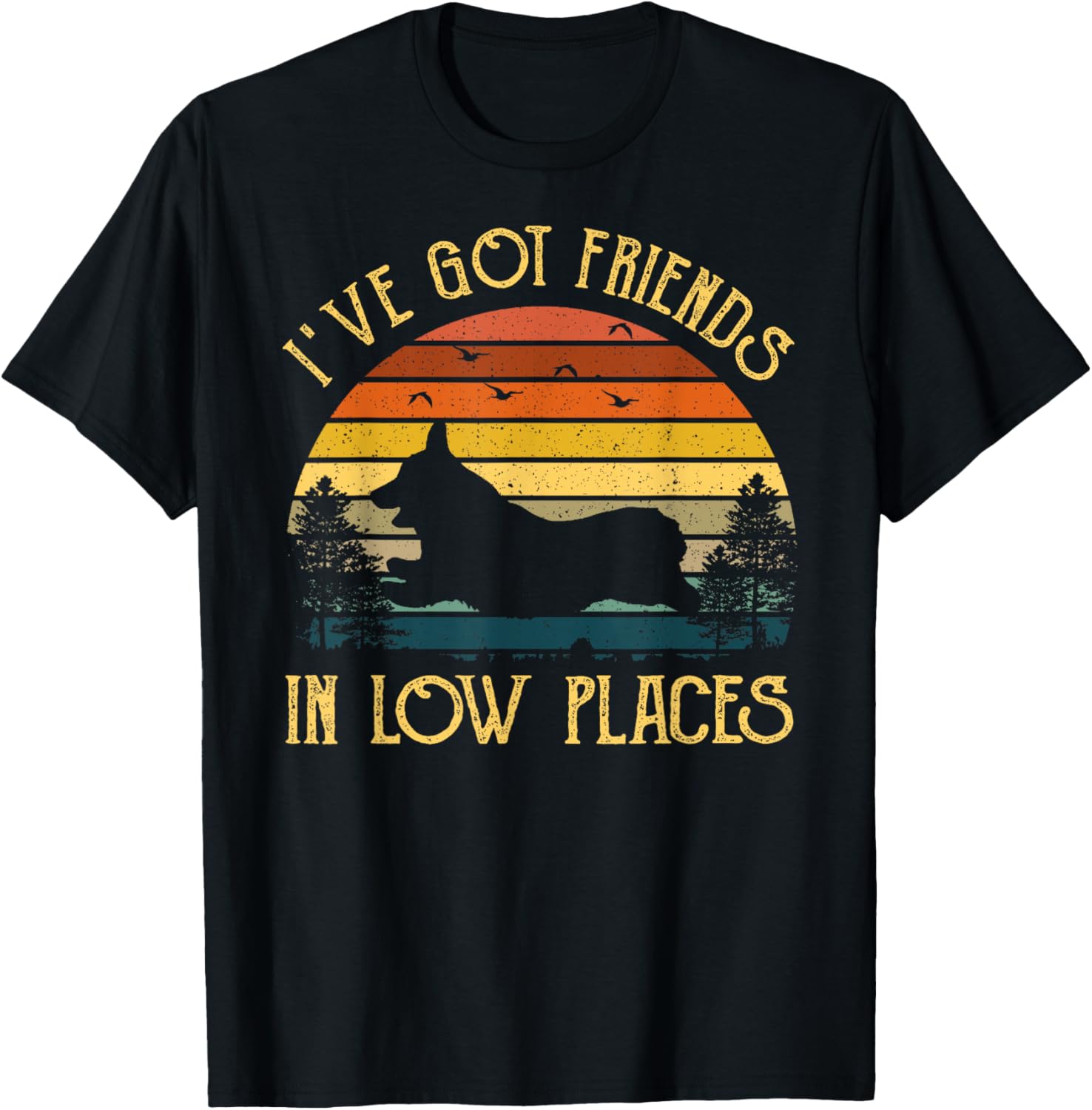 I've Got Friends In Low Places Funny Corgi Pembroke Welsh Apparel | Trending 2025 | Daily Wear Essential