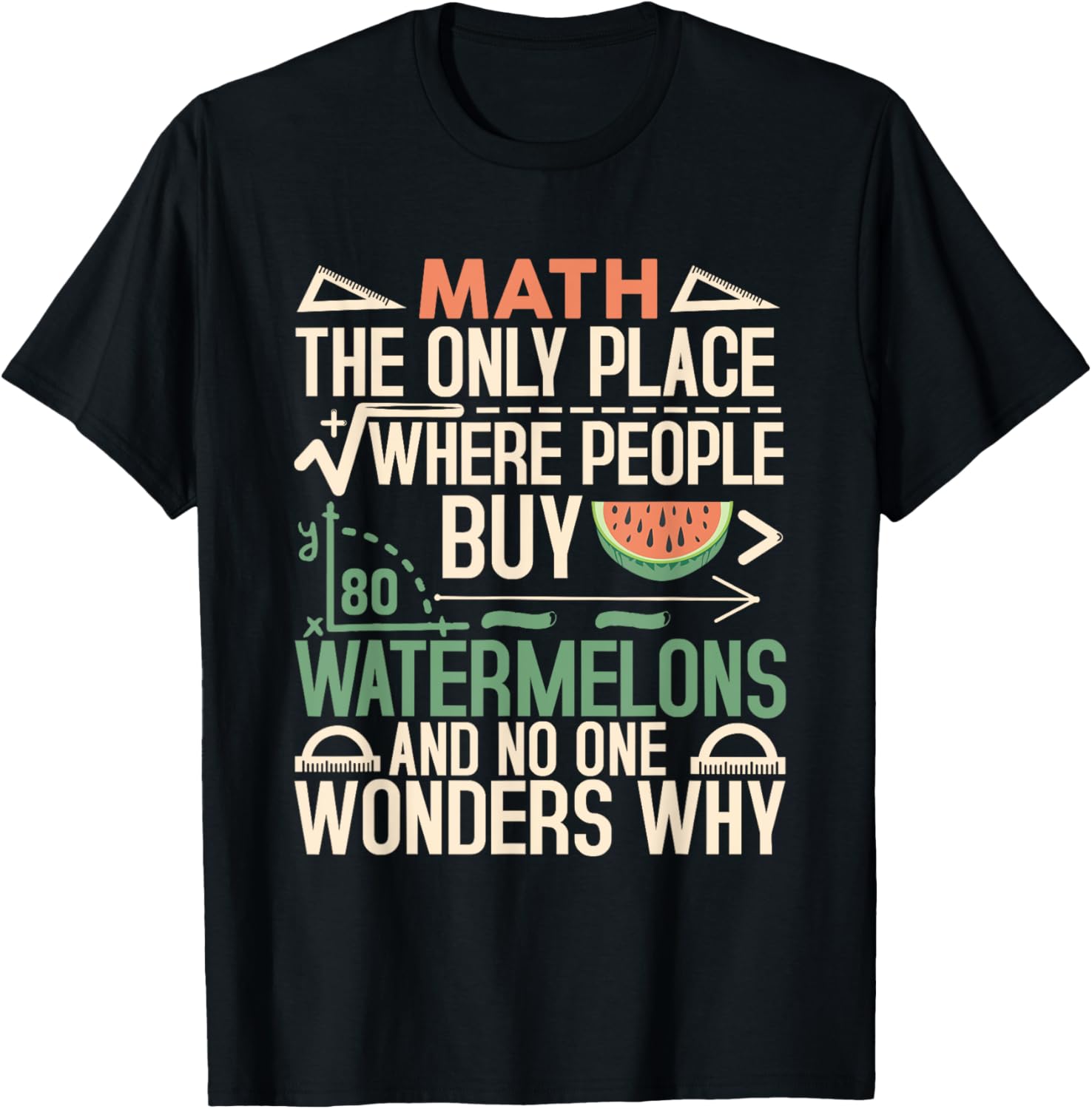 Math The Only Place Where People Buy 80 Watermelons Funny Apparel | Top Conversion Title | Daily Wear Essential