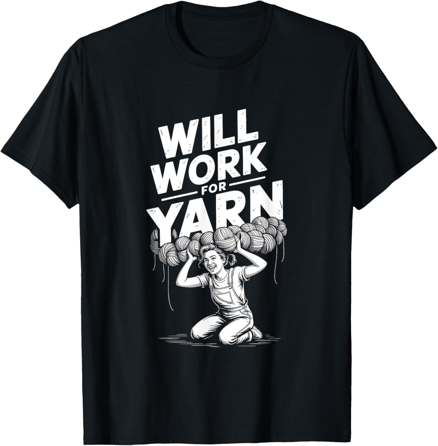 Will Work for Yarn Knitting Crochet DIY Lady Yarn Supply | Trending 2025 | High CTR Title