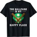 The Ballpark Is My Happy Place Baseball Player Apparel | US Viral Pick | High CTR Boost
