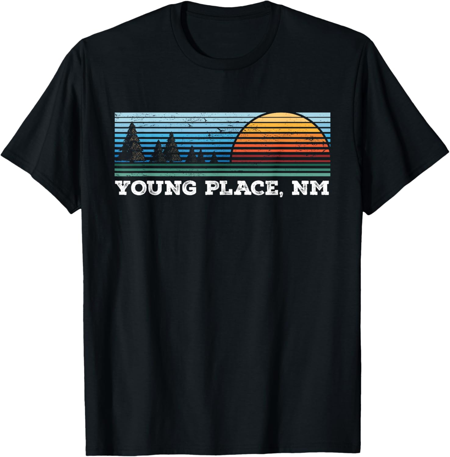 Retro Sunset Stripes Young Place, New Mexico Apparel | Premium Quality | Perfect Gift Choice