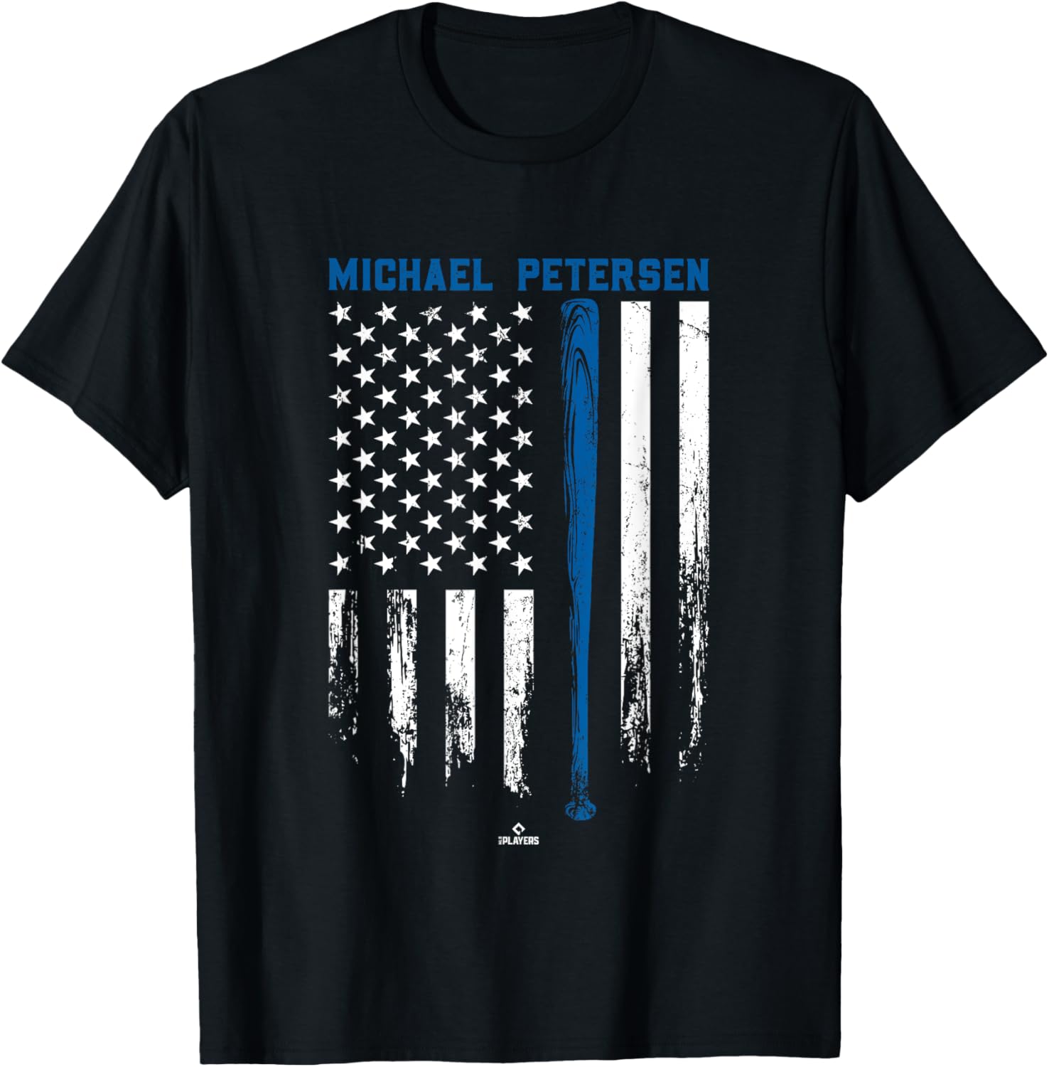 USA Flag Bat Michael Petersen Los Angeles Baseball MLBPA Apparel | Everyday Casual Wear