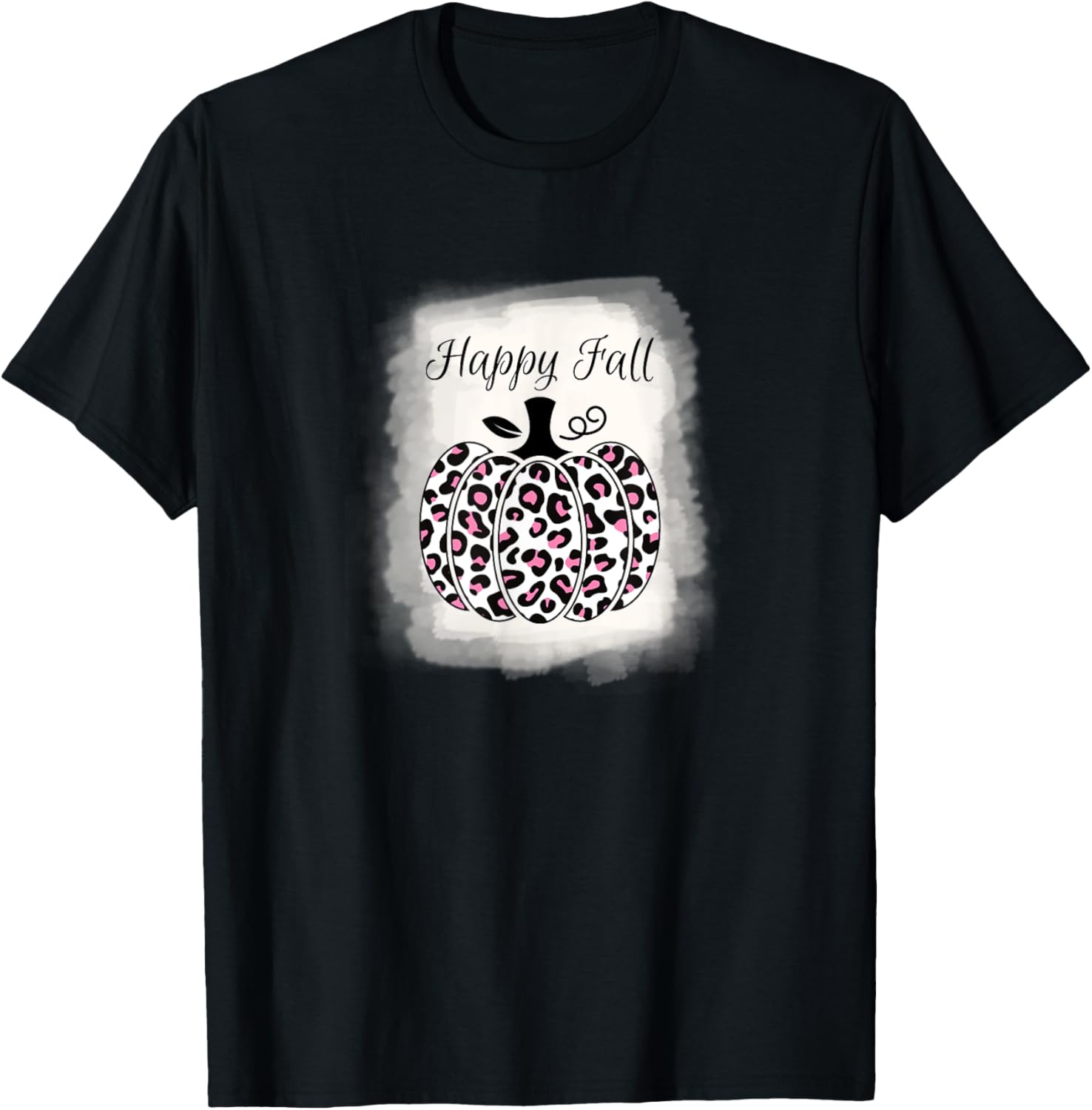 Hello Fall Halloween Pink Leopard Cheetah Pumpkin Bleached Apparel Comfort Fit Best Seller Look