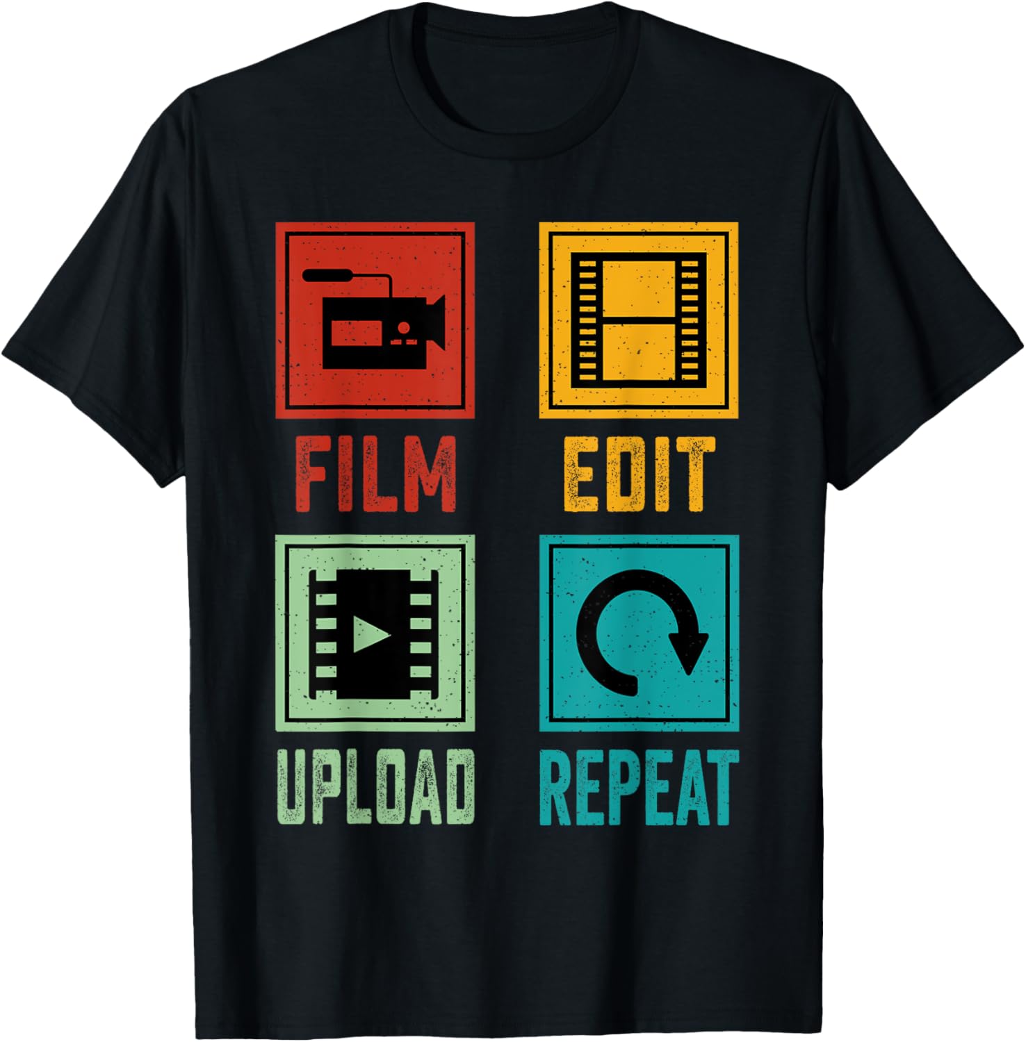 Filmmaking Vintage-Style Film Edit Upload Repeat Movie Maker Apparel | US Viral Style | Must-Have Style