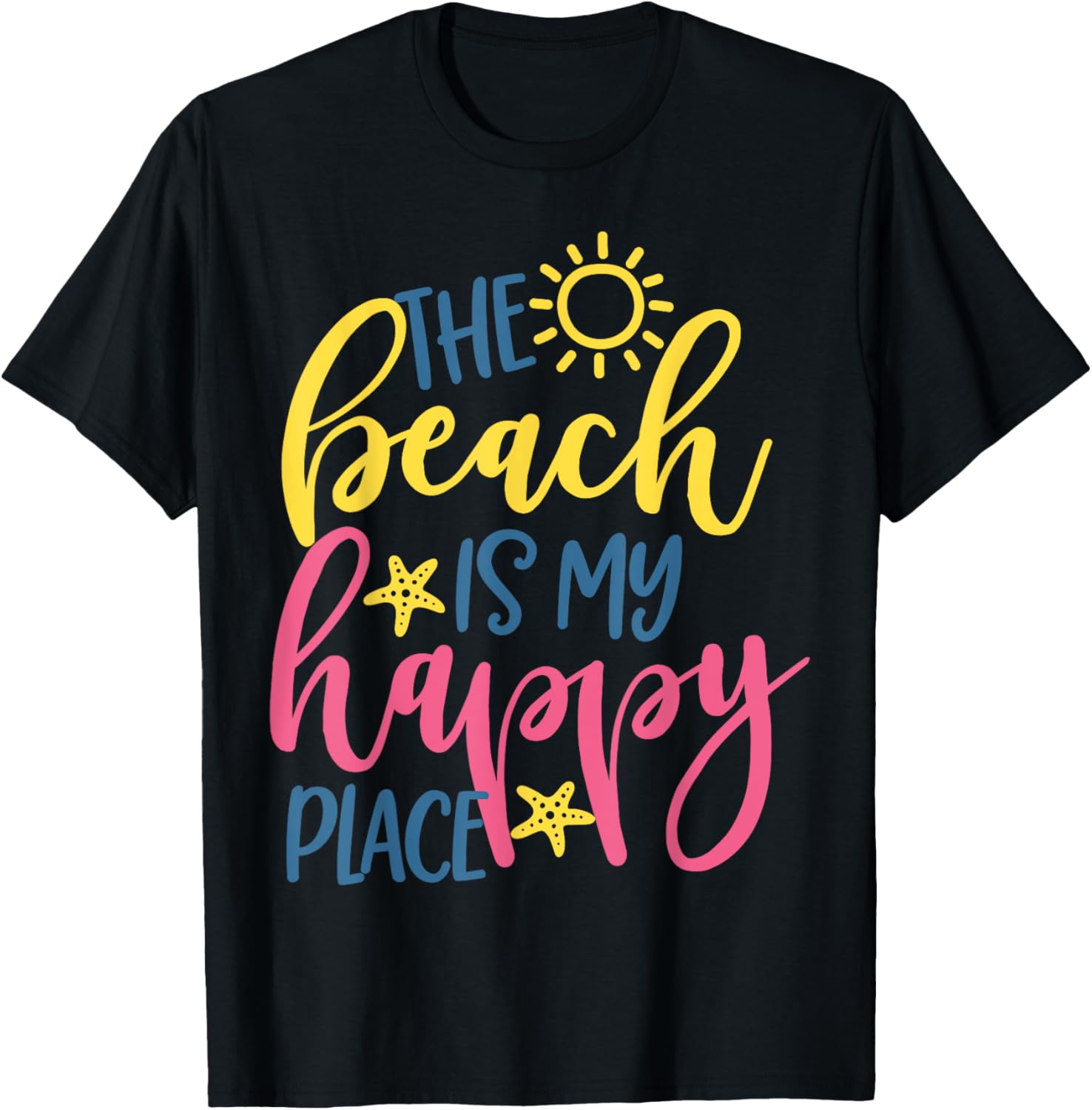 The Beach is My Happy Place Funny Vacation Summer Vibes T-Shirt for Men Women Kids T-Shirt | Google Shopping Optimized | Daily Wear Essentia...