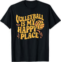 Volleyball Is My Happy Place Volleyball Volleyballer Apparel | Trending 2025 | Daily Wear Essential