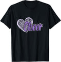 Cheer Shirt Megaphone Purple Leopard Cheetah Print T Shirt Trending US Best Seller Look