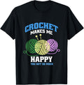 Crochet Makes Me Happy Colorful Yarn Funny Crocheting Yarn Supply | Viral US Pick | Customer Favorite