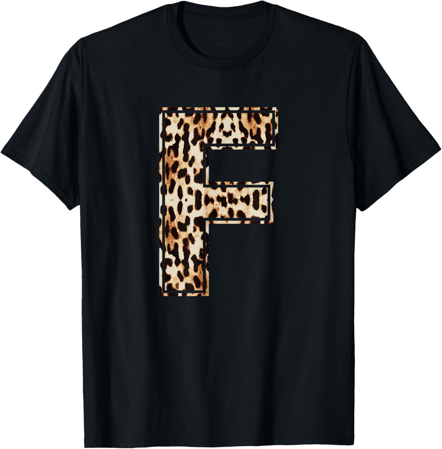 Cool Letter F Initial Name Leopard Cheetah Print Apparel Comfort Fit Fan Favorite