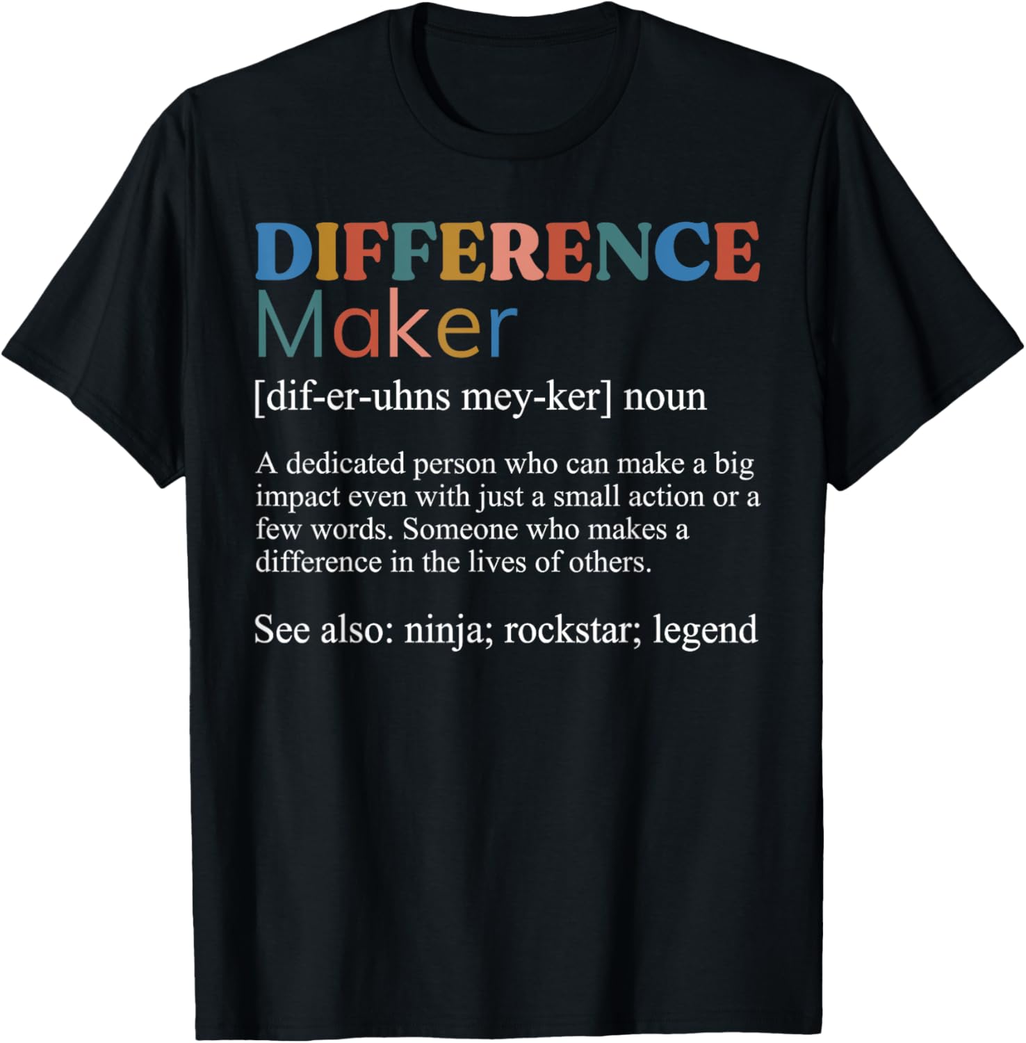 Vintage Difference Maker Definition Teachers Mom Boss Women Apparel | US Viral Style | Perfect Gift Idea