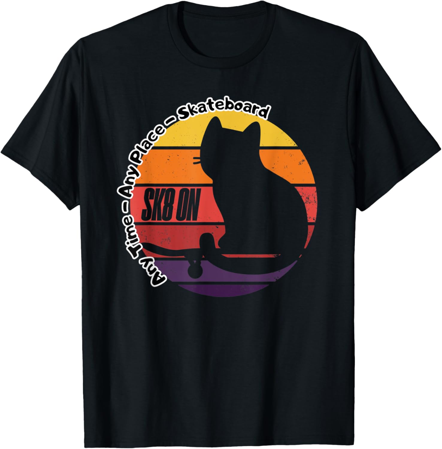 kitten Skate Any time, any place Skateboard Apparel | Bestseller Style | Aesthetic Casual Look