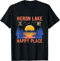 Heron Lake Is My Happy Place Camping Sayings Camper Apparel | Bestseller Style | Perfect Gift Choice