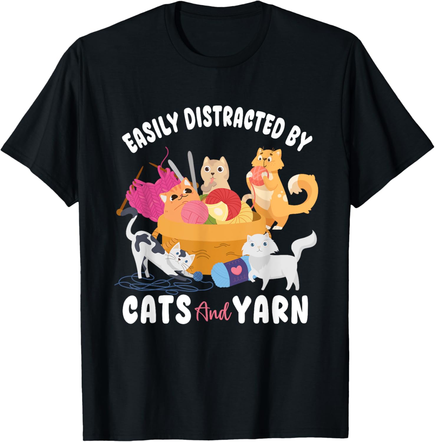 Easily Distracted By Cats And Yarn Cat & Yarn Lover Yarn Supply | Premium Quality | High CTR Title