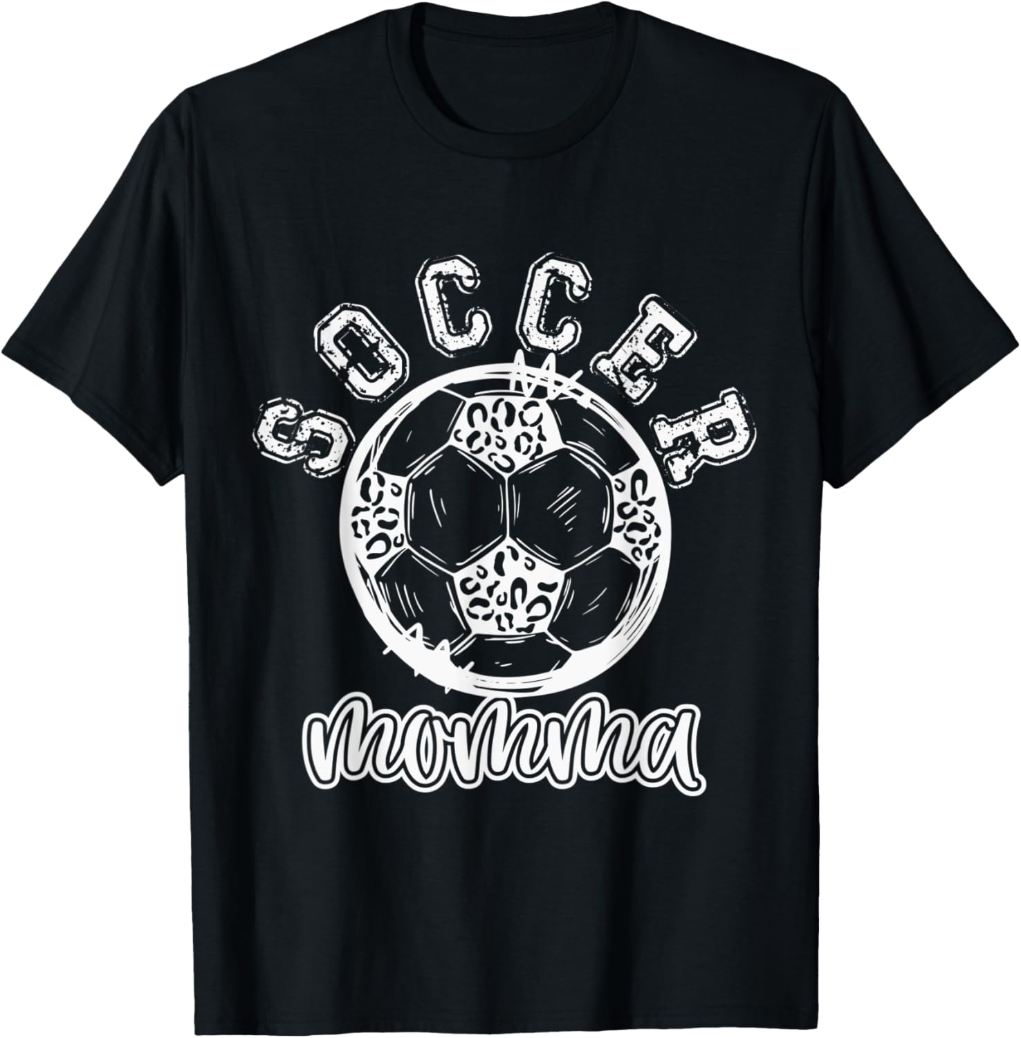 Soccer MOMMALeopard Cheetah Print Retro Trendy Cute Apparel Streetwear Style Everyday Wear