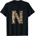 Awesome Letter N Initial Name Leopard Cheetah Print Apparel Comfort Fit Everyday Wear