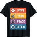 Paws Yarn Peace Repeat Crochet Funny Crocheting Yarn Supply | Top Rated | Perfect for Crafters