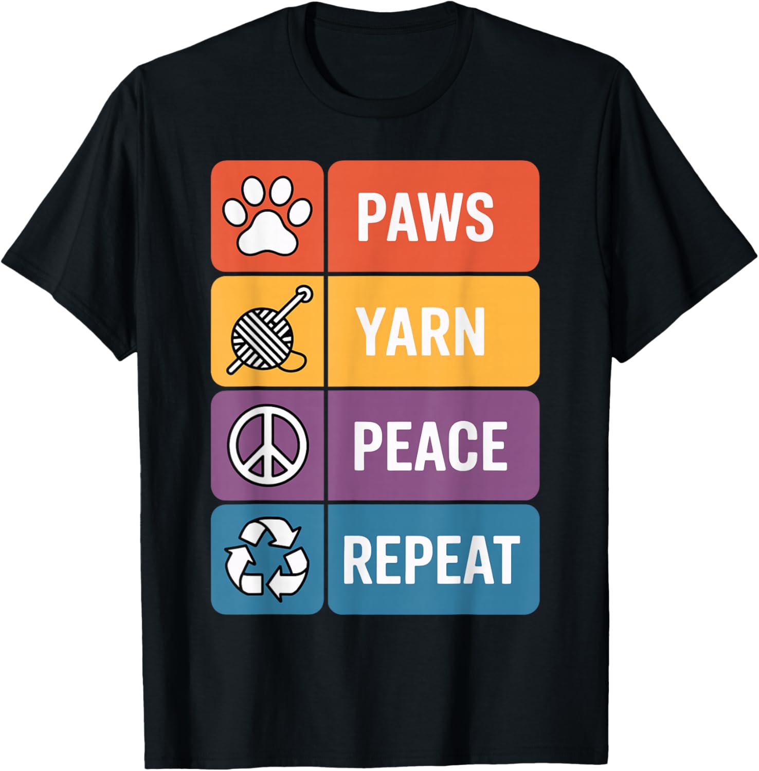 Paws Yarn Peace Repeat Crochet Funny Crocheting Yarn Supply | Top Rated | Perfect for Crafters