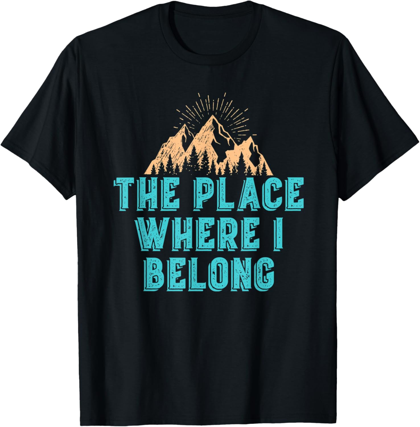 Vintage Distressed Place I Belong Retro Turquoise Letters Apparel | Bestseller Style | Top Rated Comfort