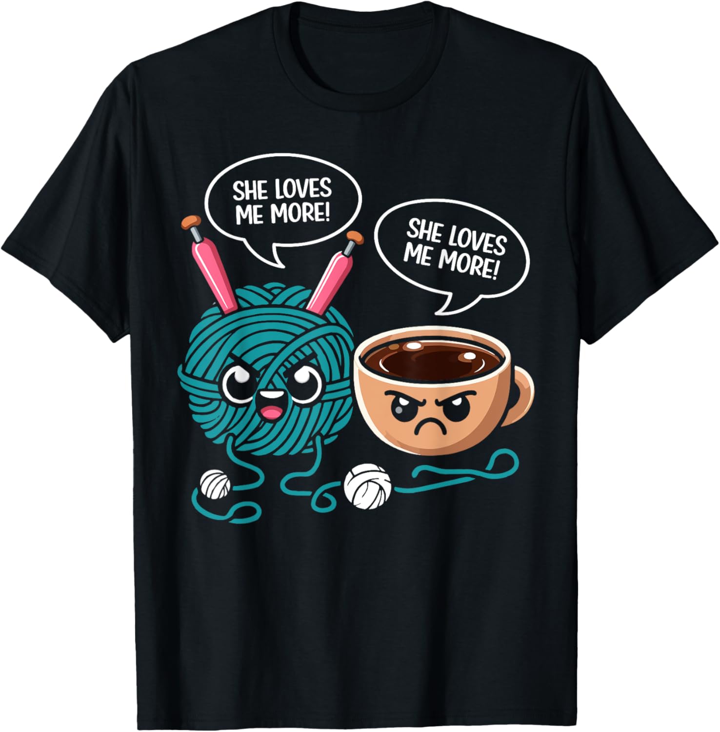 She Loves Me More Yarn Coffee Funny Crocheting Coffee Lover Yarn Supply | Premium Quality | High CTR Title