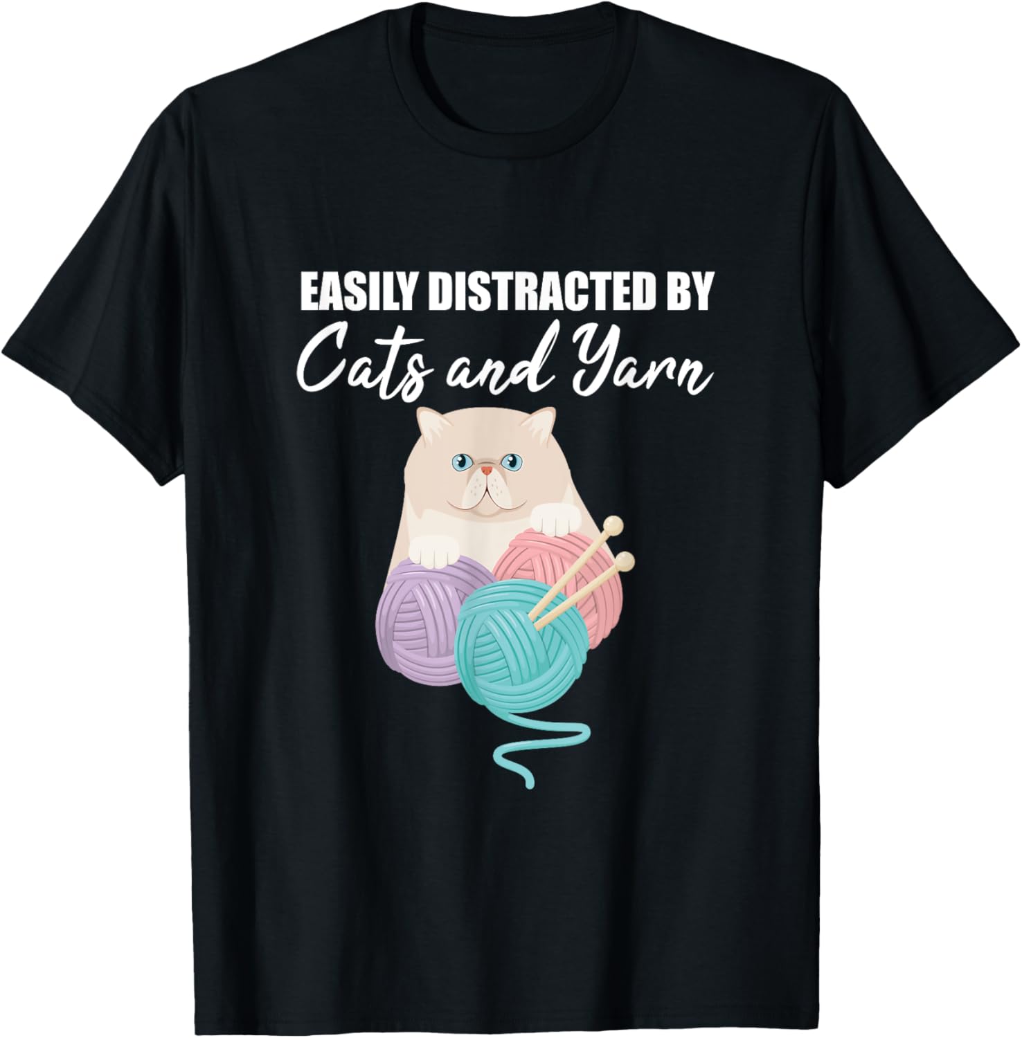 Cat Lover Crocheting Easily Distracted By Cats And Yarn Yarn Supply | Trending 2025 | Perfect for Crafters